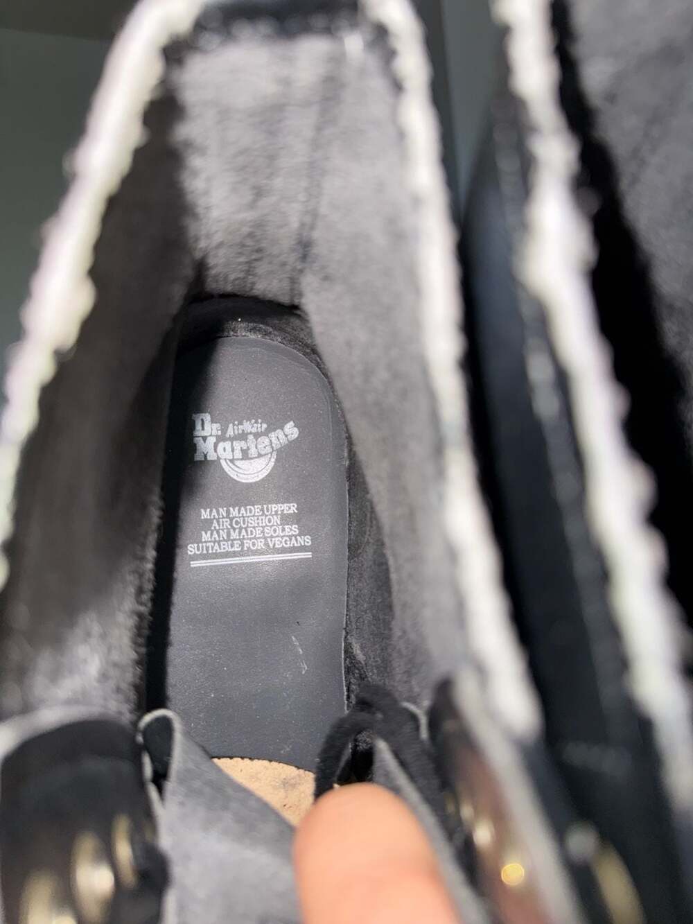 Dr. Martens 1460 Vegan 8-Eye Black Boots Size US Women's 8 / Men's 7 - Picture 12 of 14